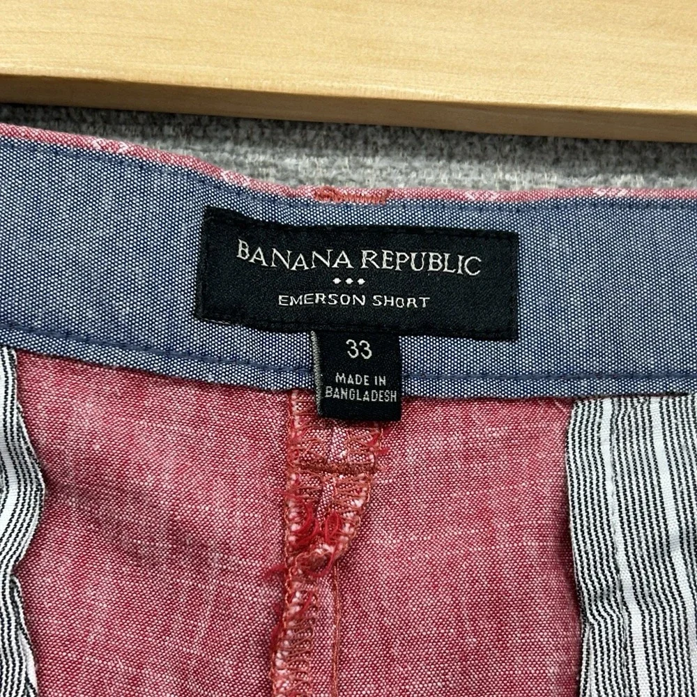 Banana Republic Emerson‎ Shorts Men Size 33 Red 100% Cotton Summer Beach